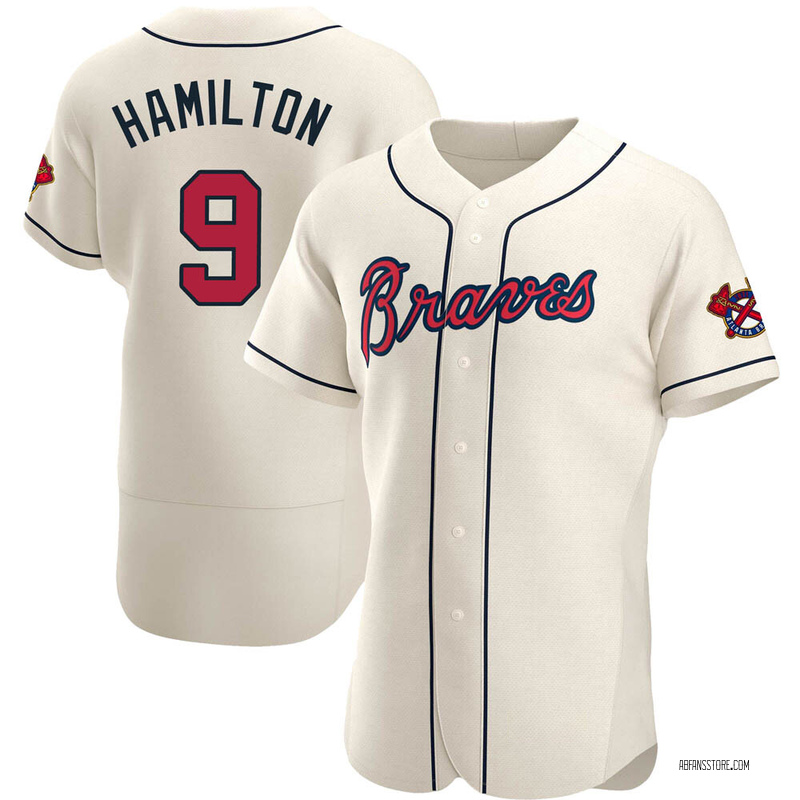 Authentic Billy Hamilton Men s Atlanta Braves Cream Alternate Jersey