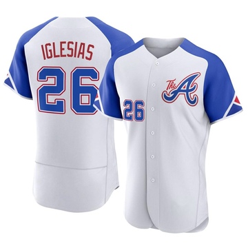 Authentic Raisel Iglesias Men's Atlanta Braves White 2023 City Connect Jersey