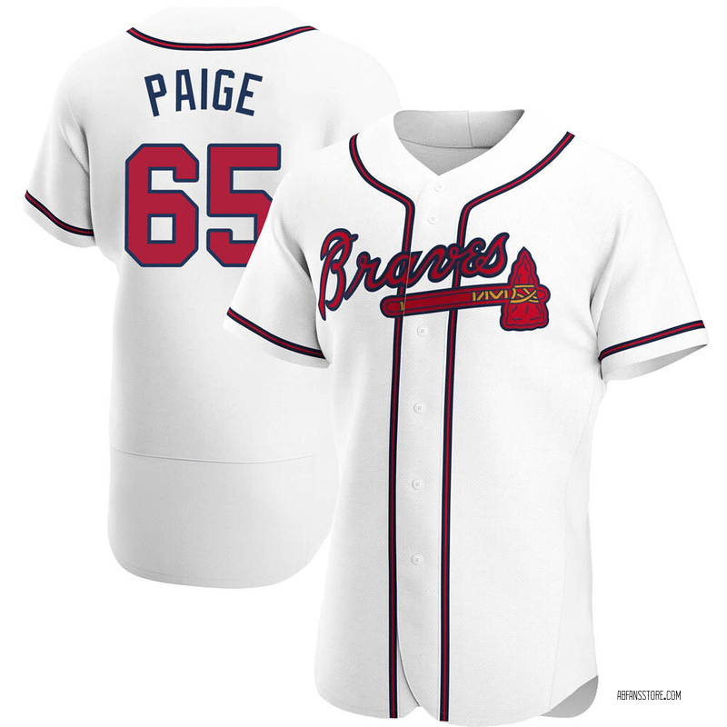 Authentic Satchel Paige Men's Atlanta Braves White Home Jersey