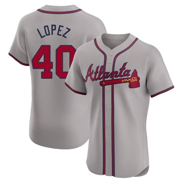 Elite Reynaldo Lopez Men's Atlanta Braves Gray Road Jersey