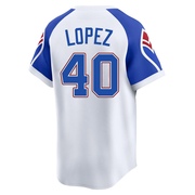Limited Reynaldo Lopez Men's Atlanta Braves White Throwback Cooperstown Collection Jersey