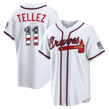 Limited Rowdy Tellez Men's Atlanta Braves White USA 250 Fourth Of July Home Stadium Jersey