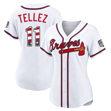 Limited Rowdy Tellez Women's Atlanta Braves White USA 250 Fourth Of July Home Stadium Jersey