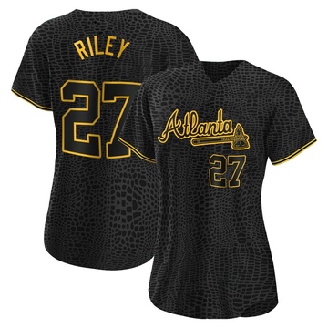 Replica Austin Riley Women's Atlanta Braves Black Snake Skin City Jersey