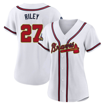 Replica Austin Riley Women's Atlanta Braves Gold White 2022 Program Jersey