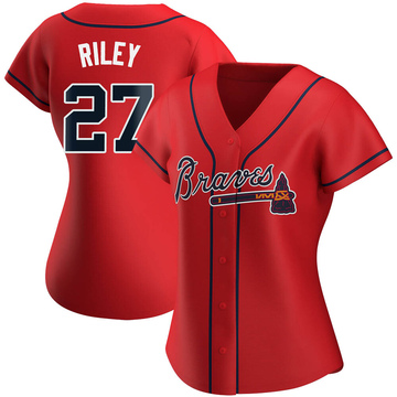 WOMENS Nike Atlanta Braves AUSTIN RILEY Sewn Baseball Jersey WHITE –