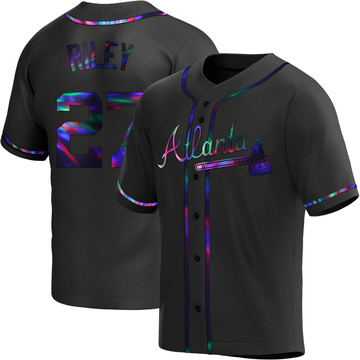 Replica Austin Riley Youth Atlanta Braves Black Holographic Alternate Jersey