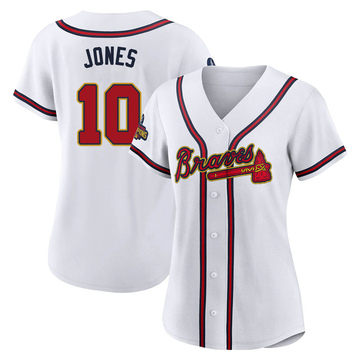 Replica Chipper Jones Women's Atlanta Braves Gold White 2022 Program Jersey