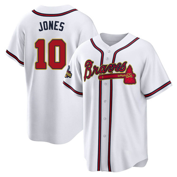 Replica Chipper Jones Youth Atlanta Braves Gold White 2022 Program Jersey
