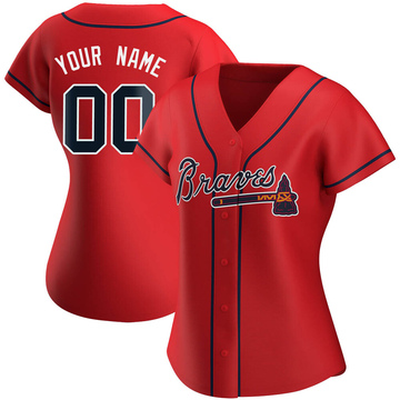 Replica Custom Women's Atlanta Braves Red Alternate Jersey