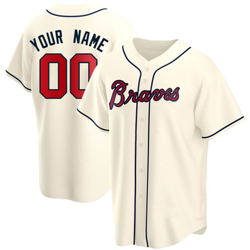 Replica Custom Youth Atlanta Braves Cream Alternate Jersey