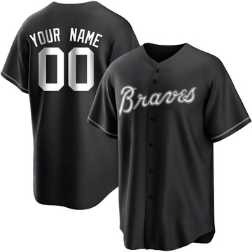 Replica Custom Youth Atlanta Braves White Black/ Jersey