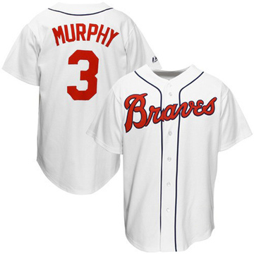 Replica Dale Murphy Men's Atlanta Braves White Throwback Jersey