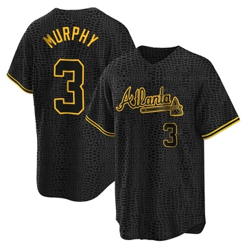 Replica Dale Murphy Youth Atlanta Braves Black Snake Skin City Jersey