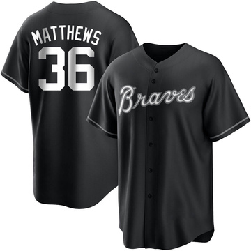 Replica Gary Matthews Men's Atlanta Braves White Black/ Jersey