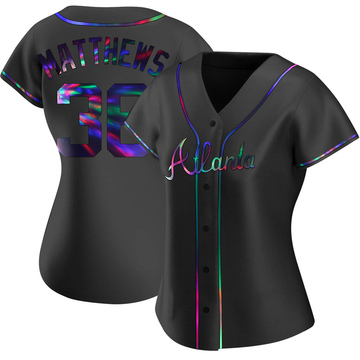 Replica Gary Matthews Women's Atlanta Braves Black Holographic Alternate Jersey