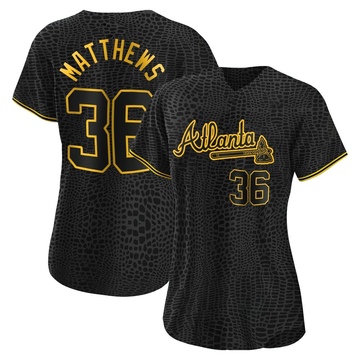 Replica Gary Matthews Women's Atlanta Braves Black Snake Skin City Jersey