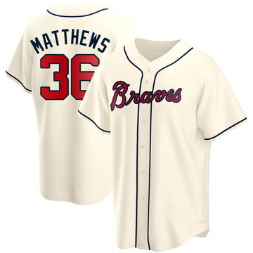 Replica Gary Matthews Youth Atlanta Braves Cream Alternate Jersey