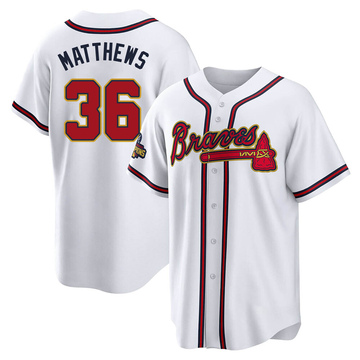 Replica Gary Matthews Youth Atlanta Braves Gold White 2022 Program Jersey