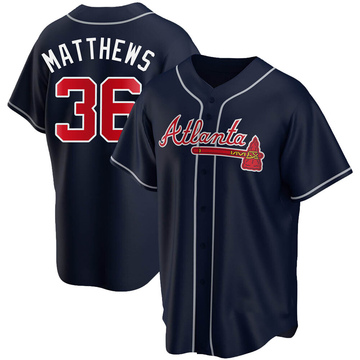 Replica Gary Matthews Youth Atlanta Braves Navy Alternate Jersey