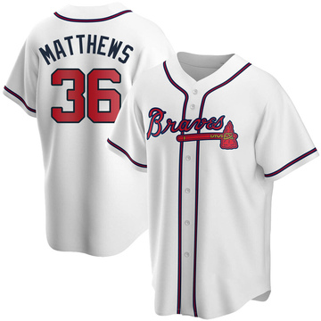 Replica Gary Matthews Youth Atlanta Braves White Home Jersey
