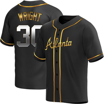 Replica Kyle Wright Men's Atlanta Braves Black Golden Alternate Jersey
