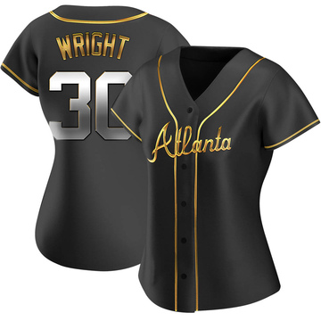 Replica Kyle Wright Women's Atlanta Braves Black Golden Alternate Jersey