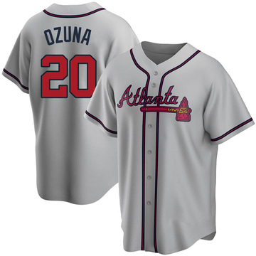 Atlanta Braves Nike Official Replica Home Jersey - Mens with Ozuna 20  printing