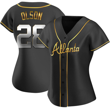 Replica Matt Olson Women's Atlanta Braves Black Golden Alternate Jersey