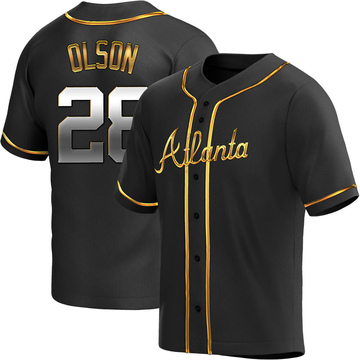 Replica Matt Olson Youth Atlanta Braves Black Golden Alternate Jersey