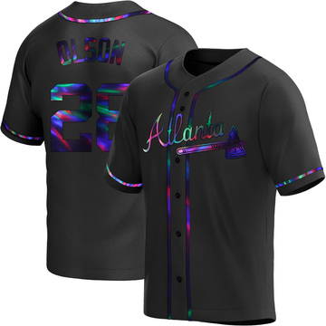 Replica Matt Olson Youth Atlanta Braves Black Holographic Alternate Jersey