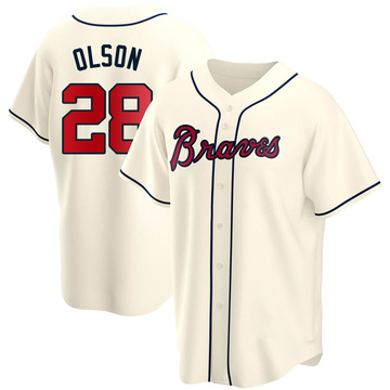 Replica Matt Olson Youth Atlanta Braves Cream Alternate Jersey