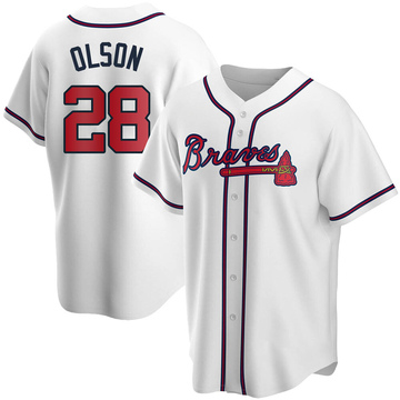 Replica Matt Olson Youth Atlanta Braves White Home Jersey