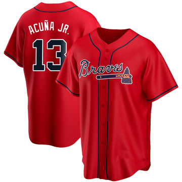 Replica Ronald Acuna Jr. Men's Atlanta Braves Red Alternate Jersey