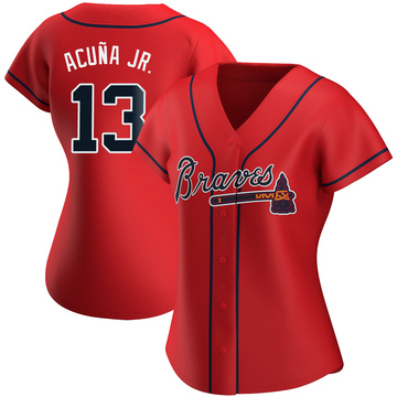 Replica Ronald Acuna Jr. Women's Atlanta Braves Red Alternate Jersey