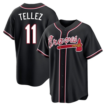 Replica Rowdy Tellez Youth Atlanta Braves Black Fashion Out Jersey