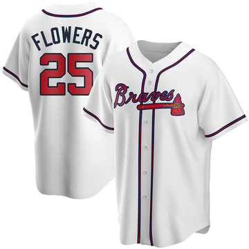 Replica Tyler Flowers Youth Atlanta Braves White Home Jersey