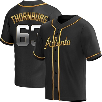 Replica Tyler Thornburg Youth Atlanta Braves Black Golden Alternate Jersey