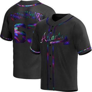 Replica Tyler Thornburg Youth Atlanta Braves Black Holographic Alternate Jersey