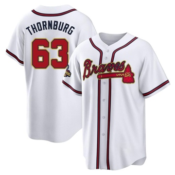 Replica Tyler Thornburg Youth Atlanta Braves Gold White 2022 Program Jersey