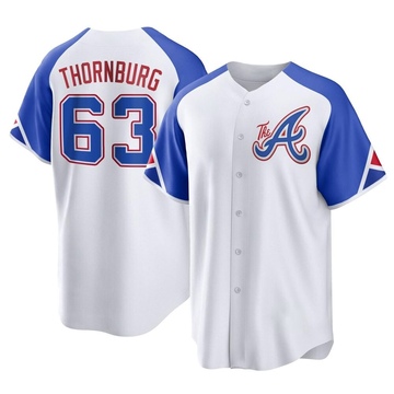 Replica Tyler Thornburg Youth Atlanta Braves White 2023 City Connect Jersey
