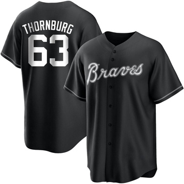 Replica Tyler Thornburg Youth Atlanta Braves White Black/ Jersey